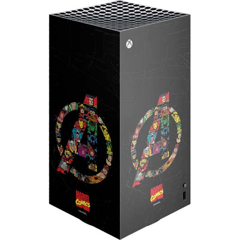 Marvel Classic Comics Avengers Logo XBox Series X Digital Edition Console Skin